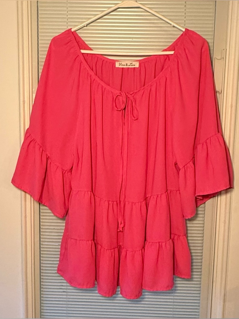 Vine & Love Hot Pink Tiered Top Medium